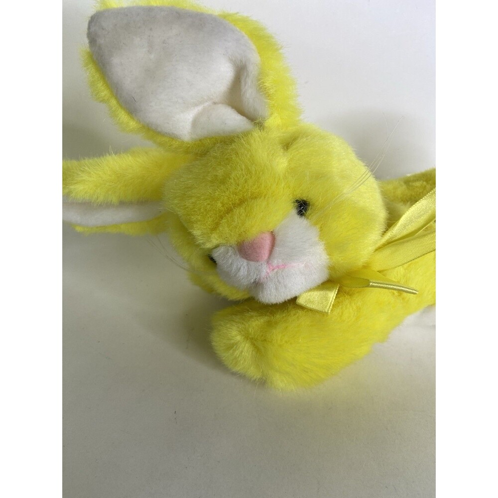 Kellytoy Bunny Rabbit Yellow White Laying Plush Stuffed Animal Toy